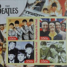 Sellos: TCHAD CHAD 2003 SHEET MNH IMPERF THE BEATLES SINGERS MUSIC CANTANTES MUSICA. Lote 400329909