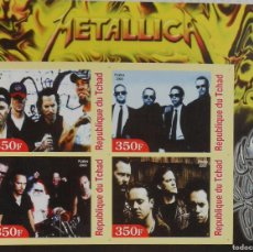 Sellos: TCHAD CHAD 2003 SHEET MNH IMPERF METALLICA SINGERS MUSIC CANTANTES MUSICA. Lote 400330774