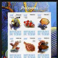 Sellos: TCHAD CHAD 2010 SHEET MNH IMPERF FAUNA MARINA FISHES PECES POISSONS PESCI FISCHEN PEIXES MARINE LIFE. Lote 402414544