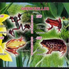 Sellos: TCHAD CHAD 2011 SHEET MNH IMPERF FAUNA FROGS GRENOUILLES RANAS RAS FROSCHE ANFIBIOS AMPHIBIANS. Lote 403172754