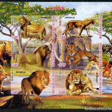 Sellos: TCHAD CHAD 2011 SHEET MNH IMPERF FAUNA MAMIFEROS LIONS LEONES LEONI LOWEN FELINOS FELINES WILDLIFE. Lote 403173894