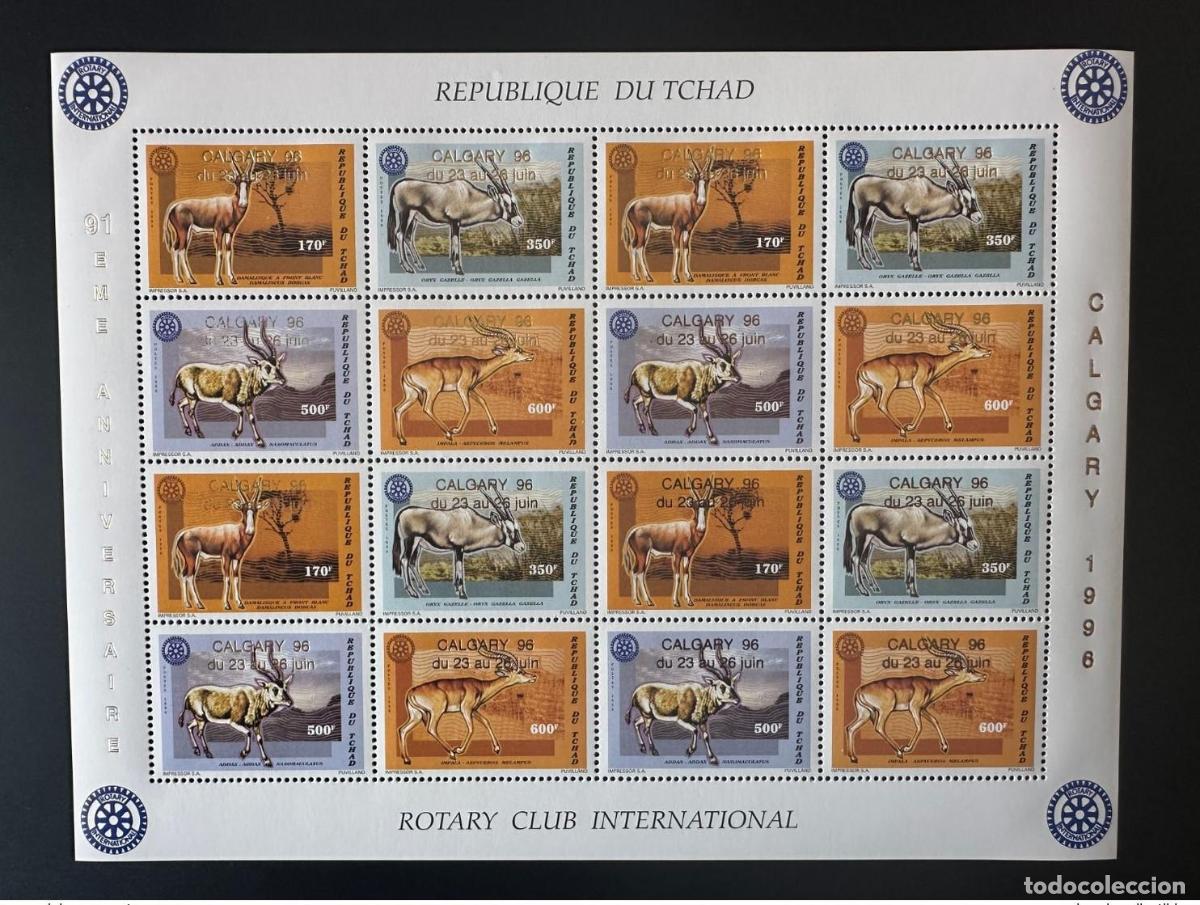 Sellos: Chad 1996 Mi. 1452 - 1455 A Klb Rotary International Calgary Overloaded OR Wildlife