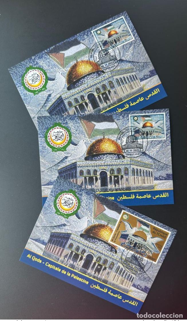 Sellos: Chad 2022 Mi.? Maxi Card de emisi&oacute;n conjunta: Al Quds capital Palestina
