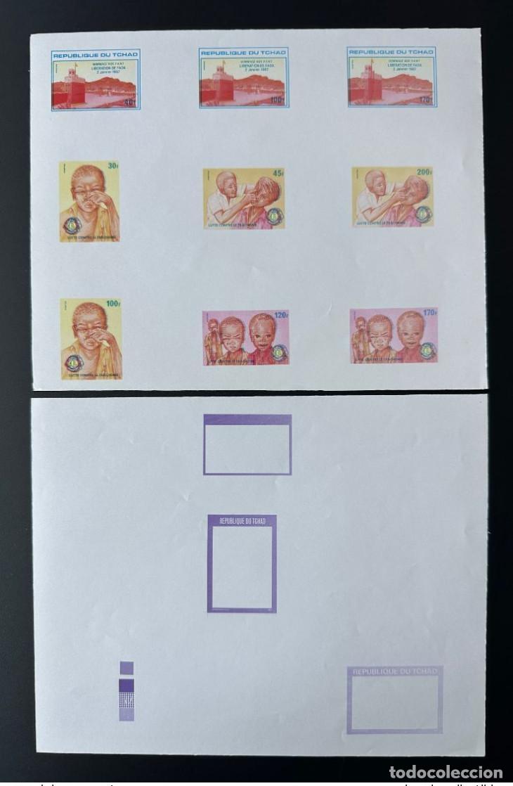 Sellos: Chad 1987 Mi. 1155 - 1158 1160 1165 Ensayos en color sobre la lucha contra el tracoma Leones FADA