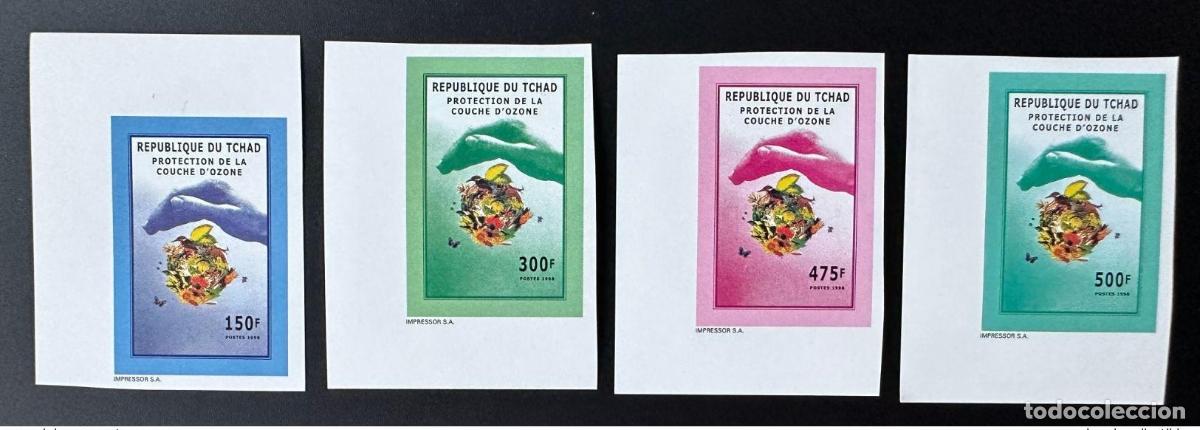 Sellos: Chad 1998 Mi. 1667 - 1670B ND IMPERF Protection Capa de ozono P&aacute;jaros