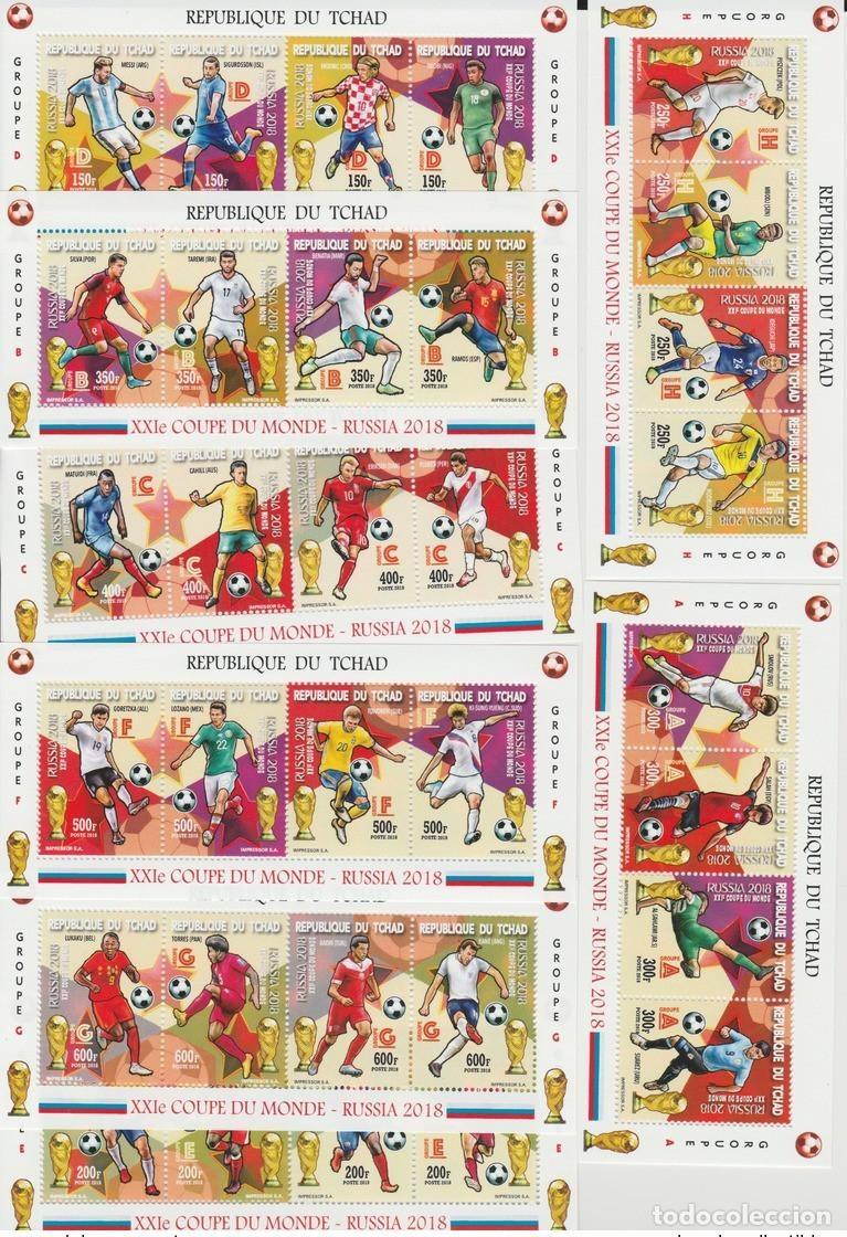 Sellos: Chad 2018 Mi. Bl. 777 - 784 M/S Copa Mundial de la FIFA Rusia WM Football