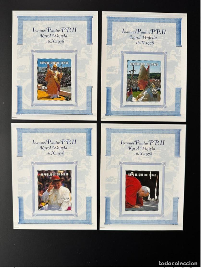 Sellos: Chad 2001 Mi. Bl. M 318 A-P Un Papa Juan Pablo II Papst Johannes Paul Pope