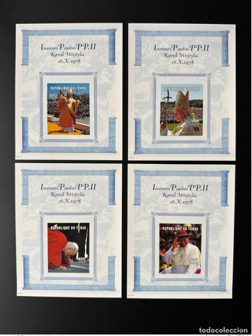 Sellos: Chad 2001 Mi. Bl. M 318 A-P B ND El emperador Papa Juan Pablo II Papst