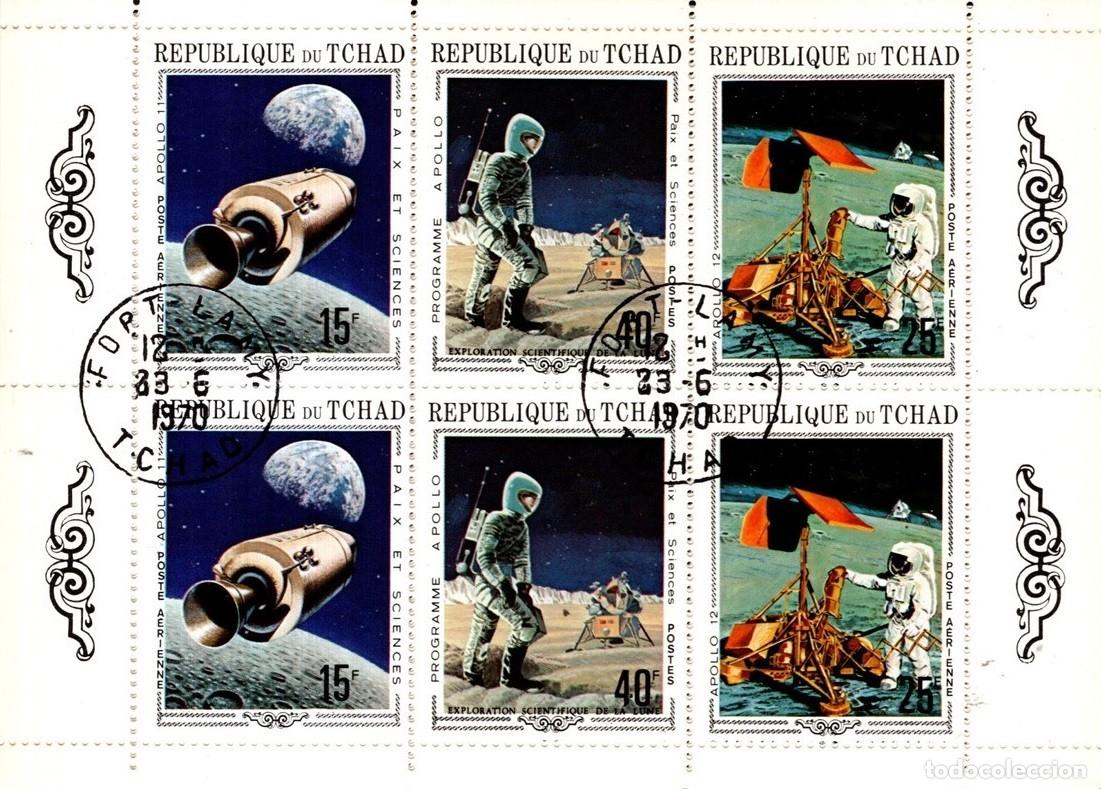 Sellos: TCHAD CHAD 1970 SHEET USED MNH PROGRAMA APOLLO ASTRONAUTAS ASTRONAUTS ESPACIO SPACE ESPACE