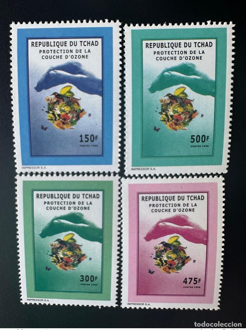 Sellos: Chad 1998 Mi. 1667 - 1670A Protecci&oacute;n de la capa ozono P&aacute;jaros