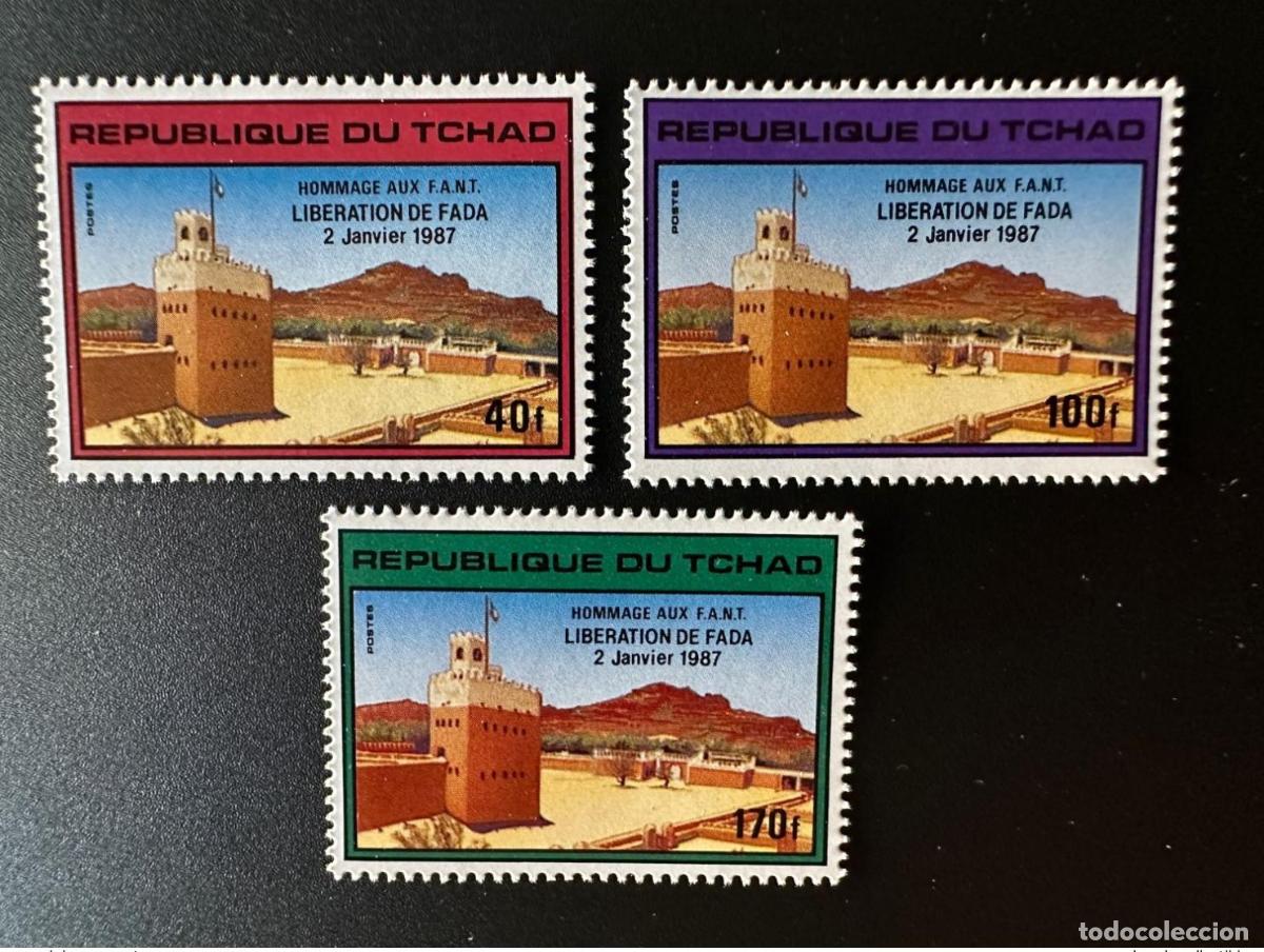 Sellos: Chad 1987/1988 Mi. 1155 - 1158 Homenaje a la liberaci&oacute;n de Fada por el FANT 2 enero