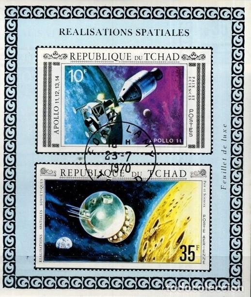 Sellos: TCHAD CHAD 1970 SHEET USED MNH PROGRAMAS ESPACIALES SOVIETICOS Y AMERICANOS APOLLO ESPACIO SPACE
