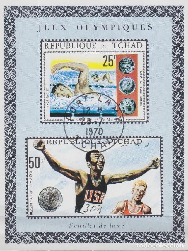 Sellos: TCHAD CHAD 1970 SHEET USED MNH MUNICH OLYMPIC GAMES JEUX OLYMPIQUES JUEGOS OLIMPICOS DEPORTES SPORTS