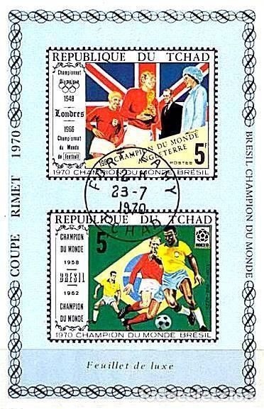 Sellos: TCHAD CHAD 1970 SHEET USED MNH MUNDIAL BRASIL WORLD CUP FUTBOL JUEGOS OLIMPICOS LONDRES DEPORTES