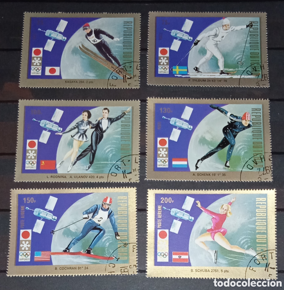 Sellos: CHAD TCHAD 1972 SERIE 6 STAMPS USED MNH SAPPORO JUEGOS OLIMPICOS OLYMPIC GAMES JEUX OLYMPIQUES SPORT