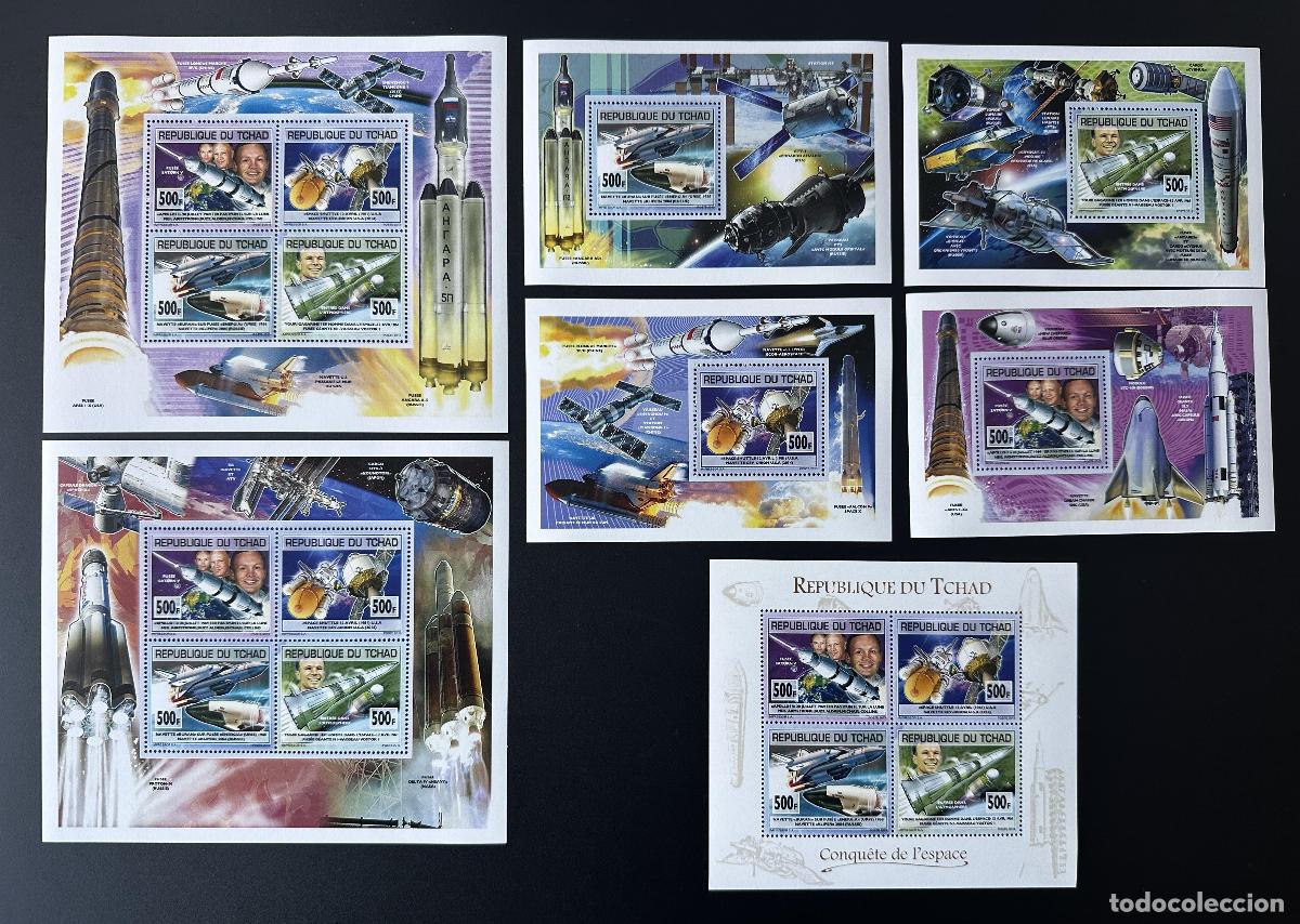 Sellos: Chad 2013 Mi. 2660 - 2663 Bl. 528 531 Space Conquest Raumfahrt
