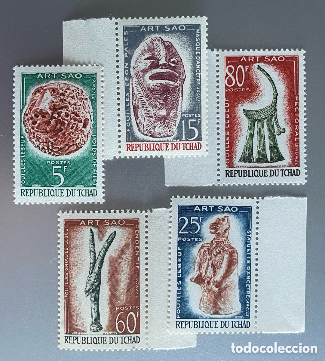 Sellos: Chad. Arte Sao. 1963
