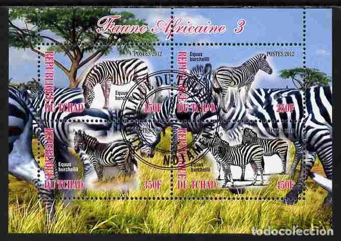 Sellos: TCHAD CHAD 2012 SHEET USED MNH FAUNA MAMIFEROS CEBRAS ZEBRAS ZEBRES ZEBRE WILDLIFE