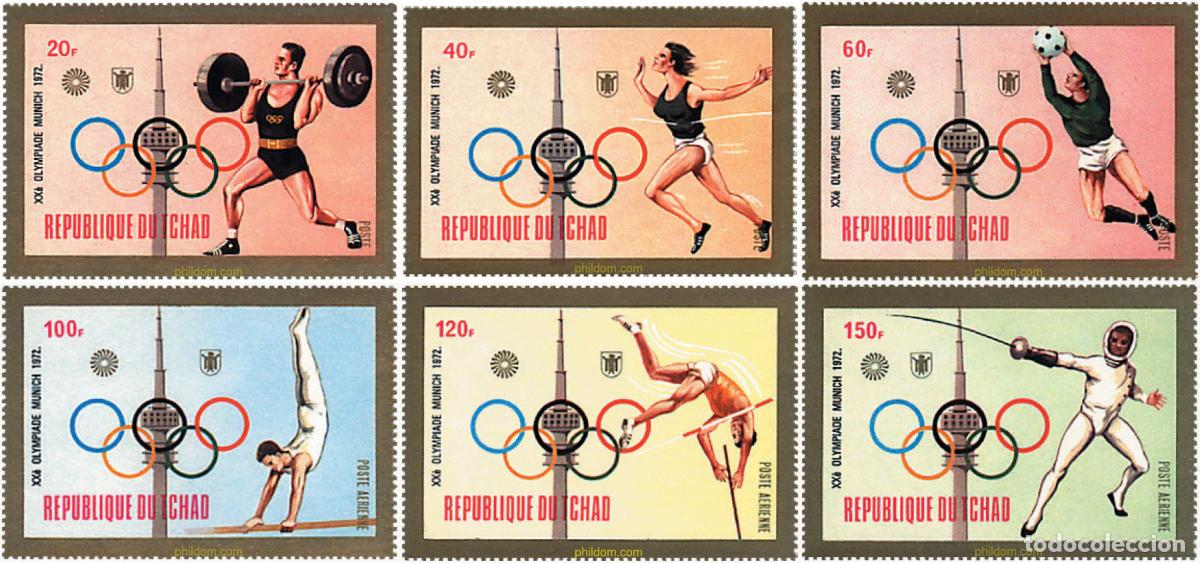 Sellos: 68279 MNH CHAD 1972 20 JUEGOS OLIMPICOS VERANO MUNICH 1972