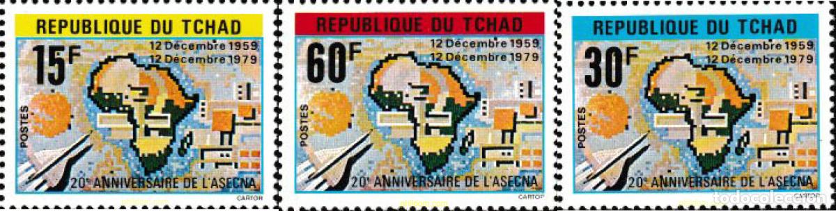 Timbres: 38092 MNH CHAD 1980 20 ANIVERSARIO DE LA AGENCIA PARA LA SEGURIDAD DE LA NAVEGACION AEREA EN AFRICA