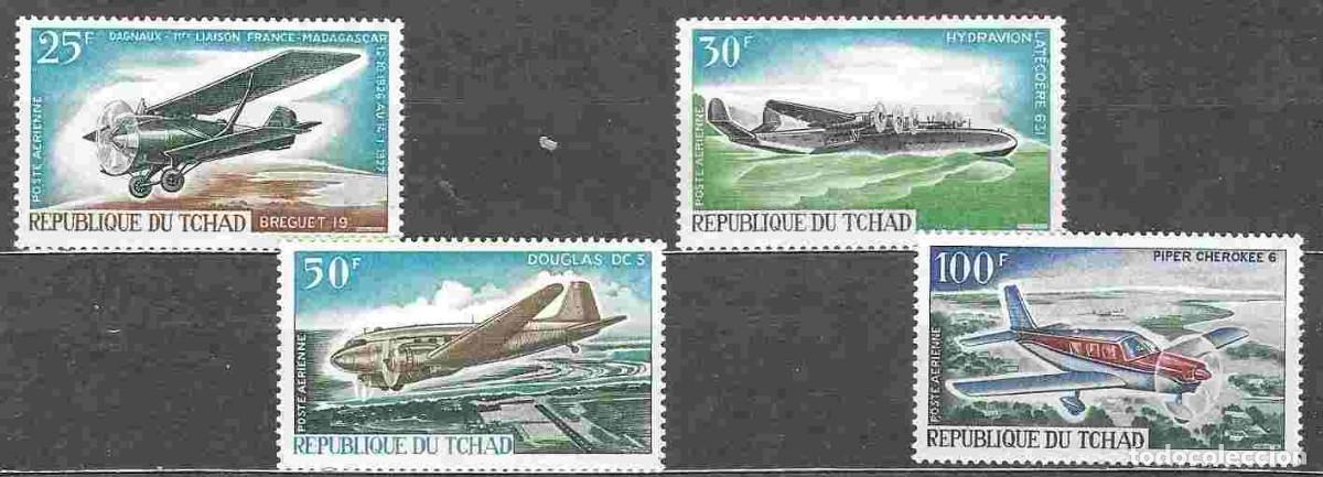 Sellos: SELLOS** DE CHAD 1967, CORREO AEREO YT 37/ 40