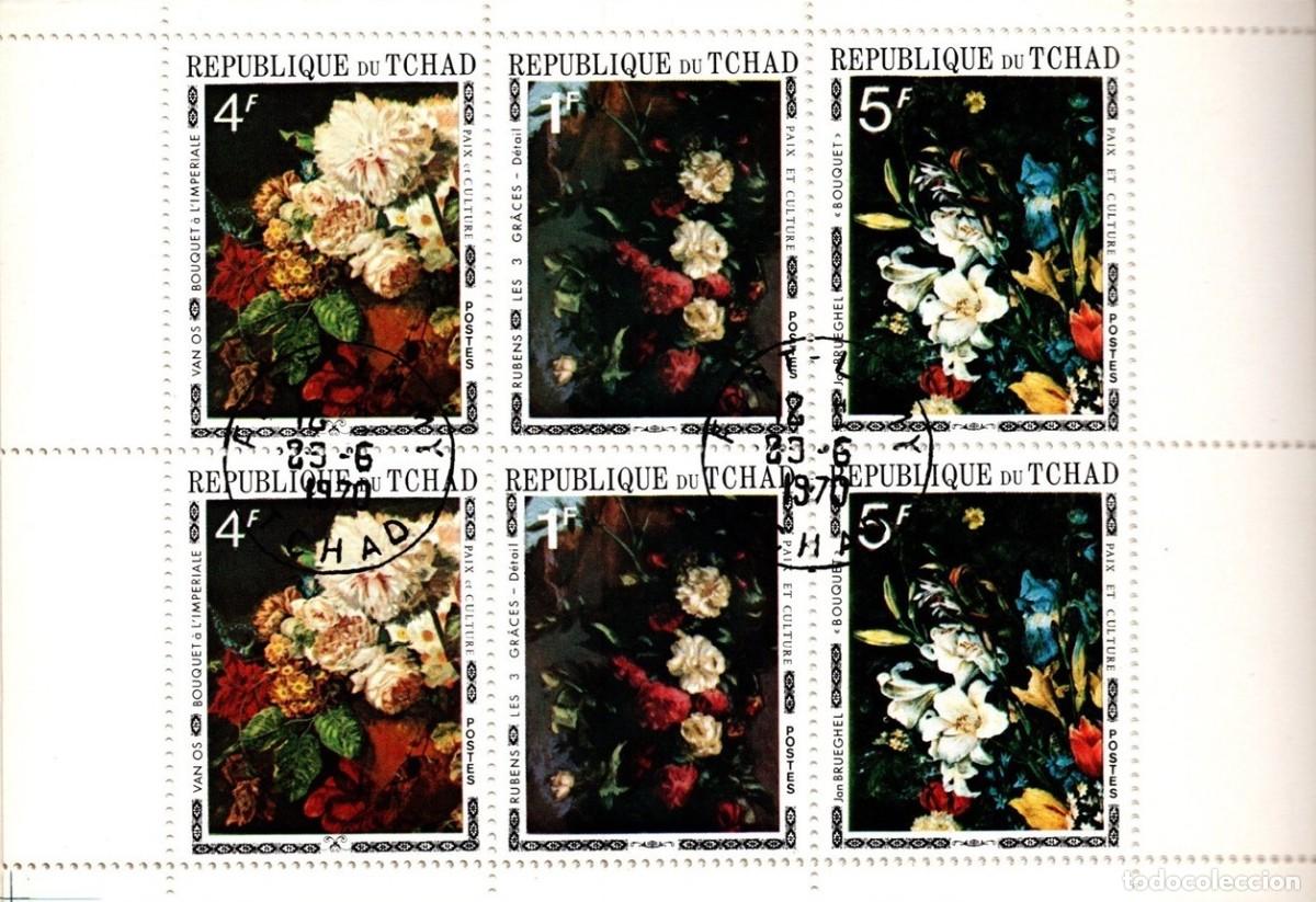 Sellos: TCHAD CHAD 1972 SHEET USED MNH BRUEGHEL RUBENS JAN VAN OS FLORES ARTE PINTURAS FLOWERS ART PAINTINGS