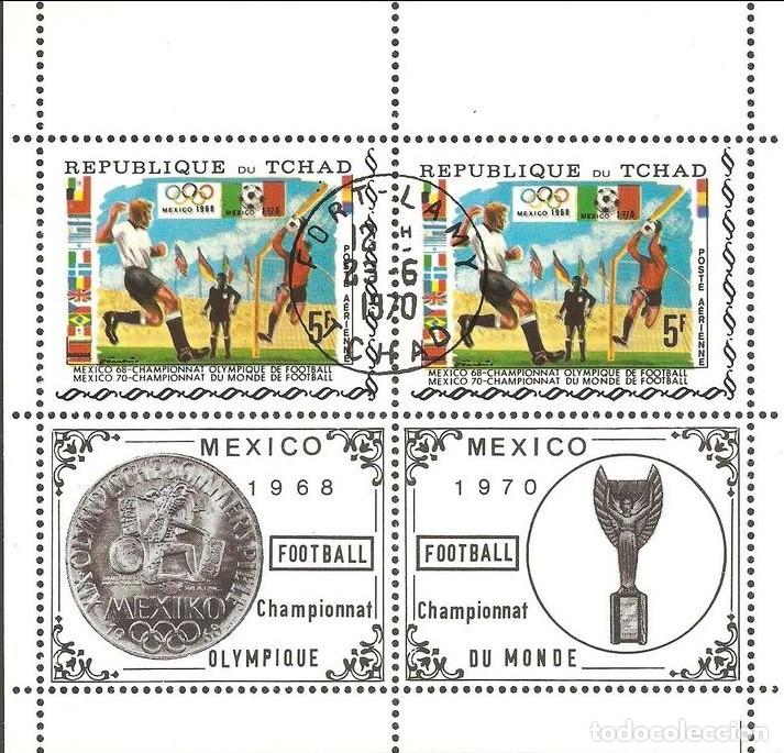 Sellos: TCHAD CHAD 1970 SHEET USED MNH MUNDIAL MEXICO WORLD CUP FUTBOL JUEGOS OLIMPICOS OLYMPIC GAMES SPORTS