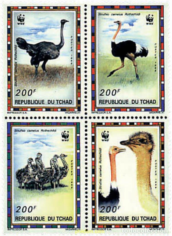 Briefmarken: 5245 MNH CHAD 1996 AVESTRUZ DEL NORTE DE AFRICA