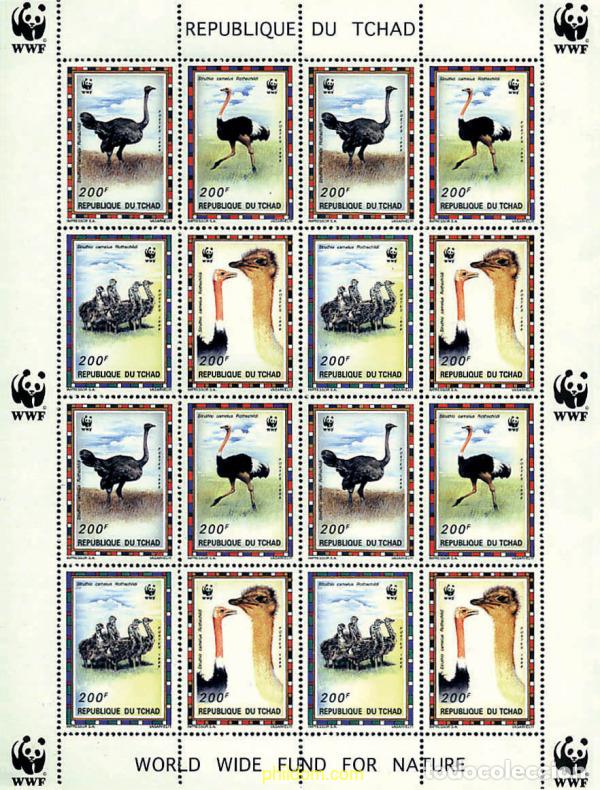 Briefmarken: 12727 MNH CHAD 1996 AVESTRUZ DEL NORTE DE AFRICA