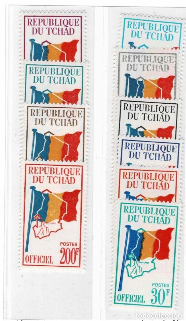 Sellos: Chad 1966 Mi. 1 - 10 Servicio oficial Drapeau Fahne Flag Fort-Lamy val.