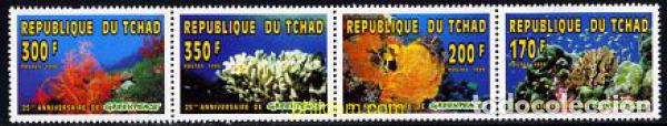 Sellos: 207355 MNH CHAD 1996 25 ANIVERSARIO DE GREENPEACE. CORALES