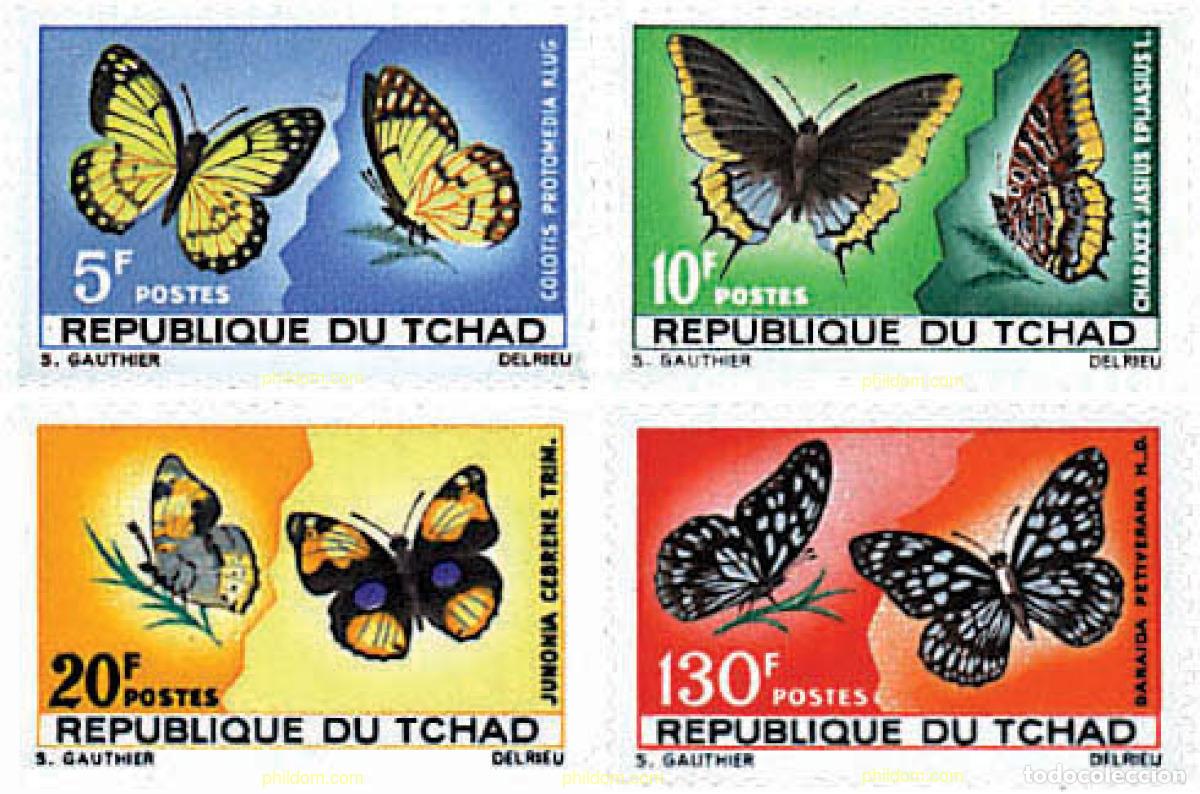 Sellos: 77301 MNH CHAD 1967 MARIPOSAS