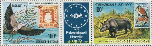 Sellos: 682041 MNH CHAD 1978 ESSEN 78 Y PHILEXAFRIQUE II 79