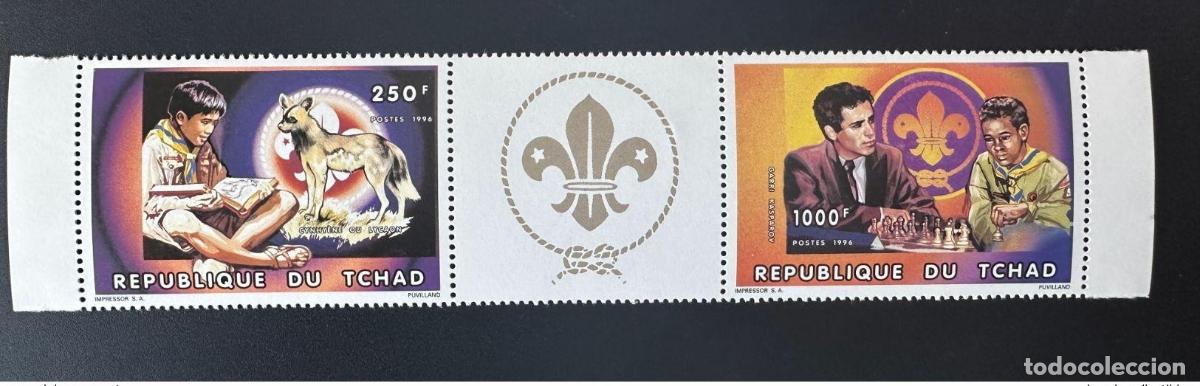 Sellos: Chad 1996 Mi. 1361a - 1362a Un Jamboree Wildlife Scouting Chess Kasparov