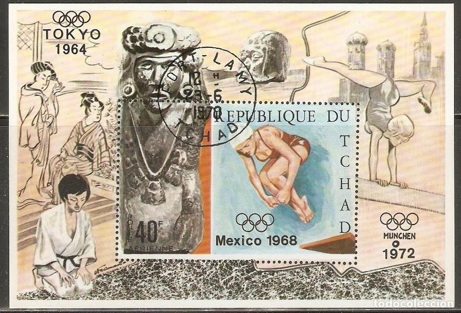 Sellos: TCHAD CHAD 1970 SHEET USED MNH MUNICH TOKYO MEXICO JUEGOS OLIMPICOS OLYMPIC GAMES DEPORTES SPORTS