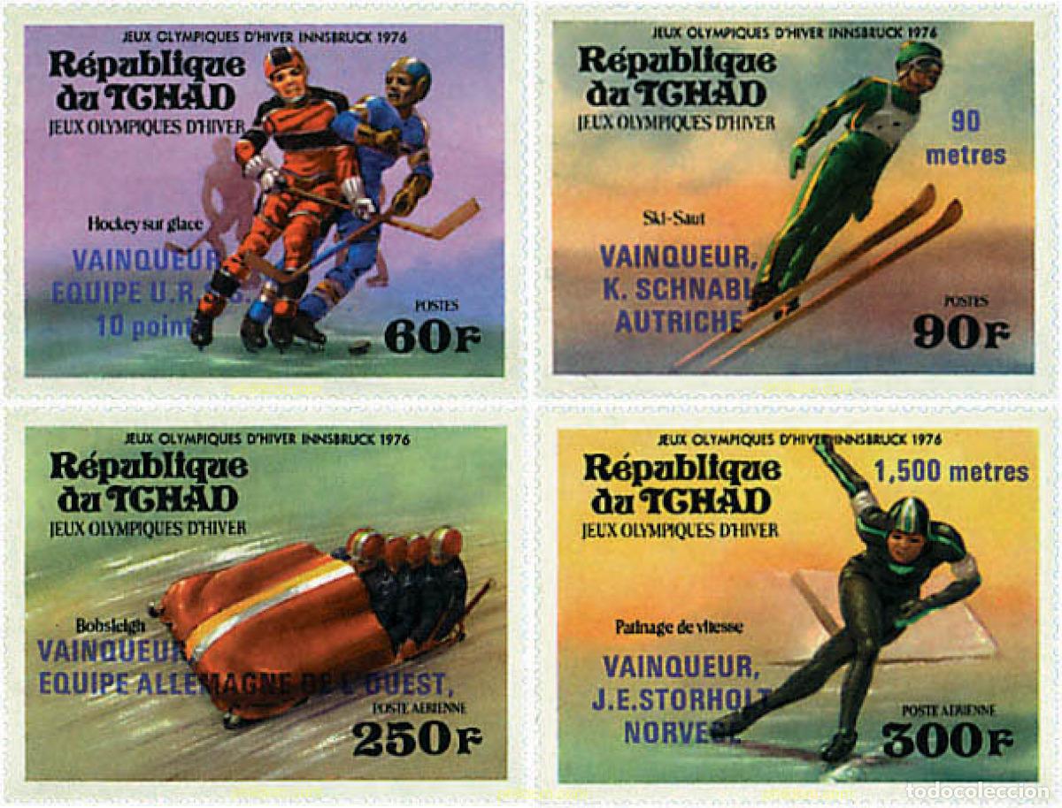 Sellos: 72520 MNH CHAD 1976 MEDALLAS DE LOS 12 JUEGOS OLIMPICOS DE INVIERNO. INNSBRUCK 1976