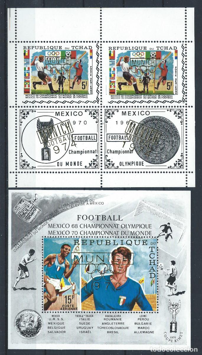Sellos: Tchad PA N&deg;95A + Bloc 6E** (MNH) 1972 - J.O de Munich