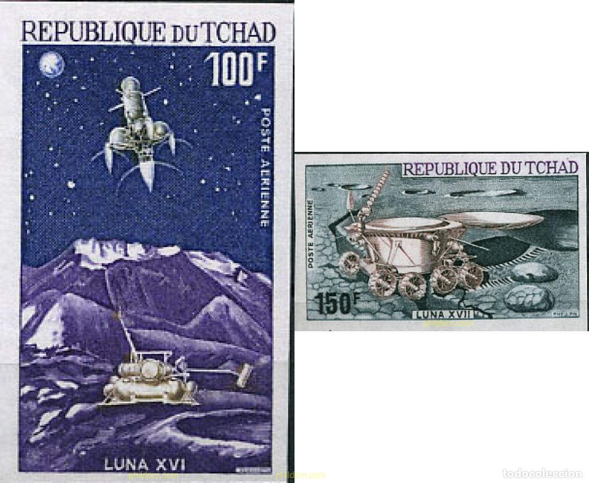 Sellos: 19540 MNH CHAD 1972 LUNA XVI Y LUNA XVII