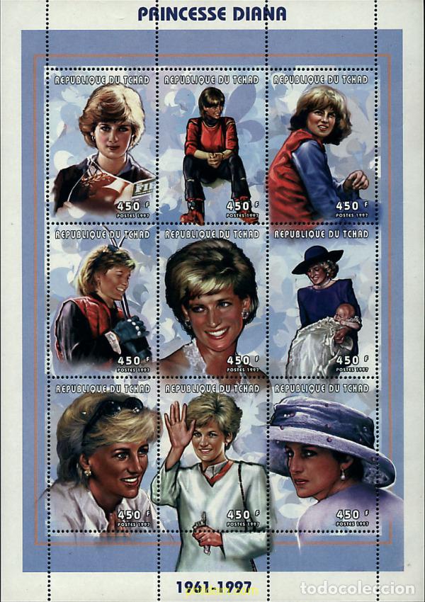 Sellos: 256283 MNH CHAD 1997 HOMENAJE A DIANA. PRINCESA DE GALES (1961-1997)