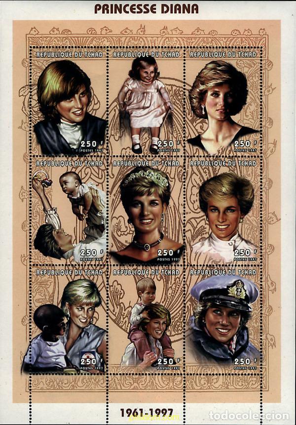 Sellos: 256253 MNH CHAD 1997 HOMENAJE A DIANA. PRINCESA DE GALES (1961-1997)