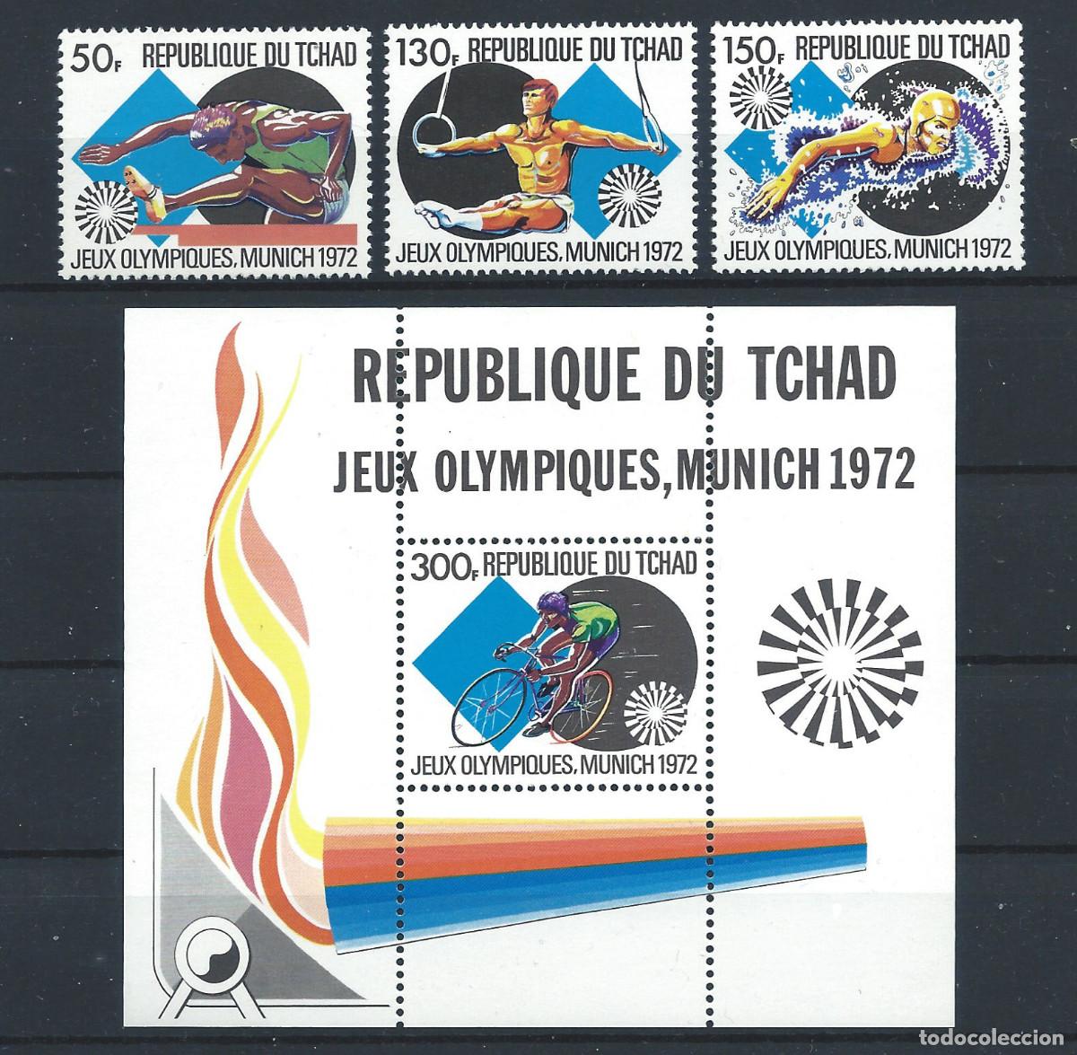 Sellos: Tchad N&deg;255/57 + Bloc 13** (MNH) 1972 - J.O de Munich