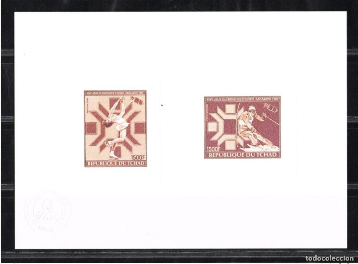 Sellos: Chad 1983 Mi. 974 - 975 Colectiva Artist Proof JO Winter Sarajevo 1984