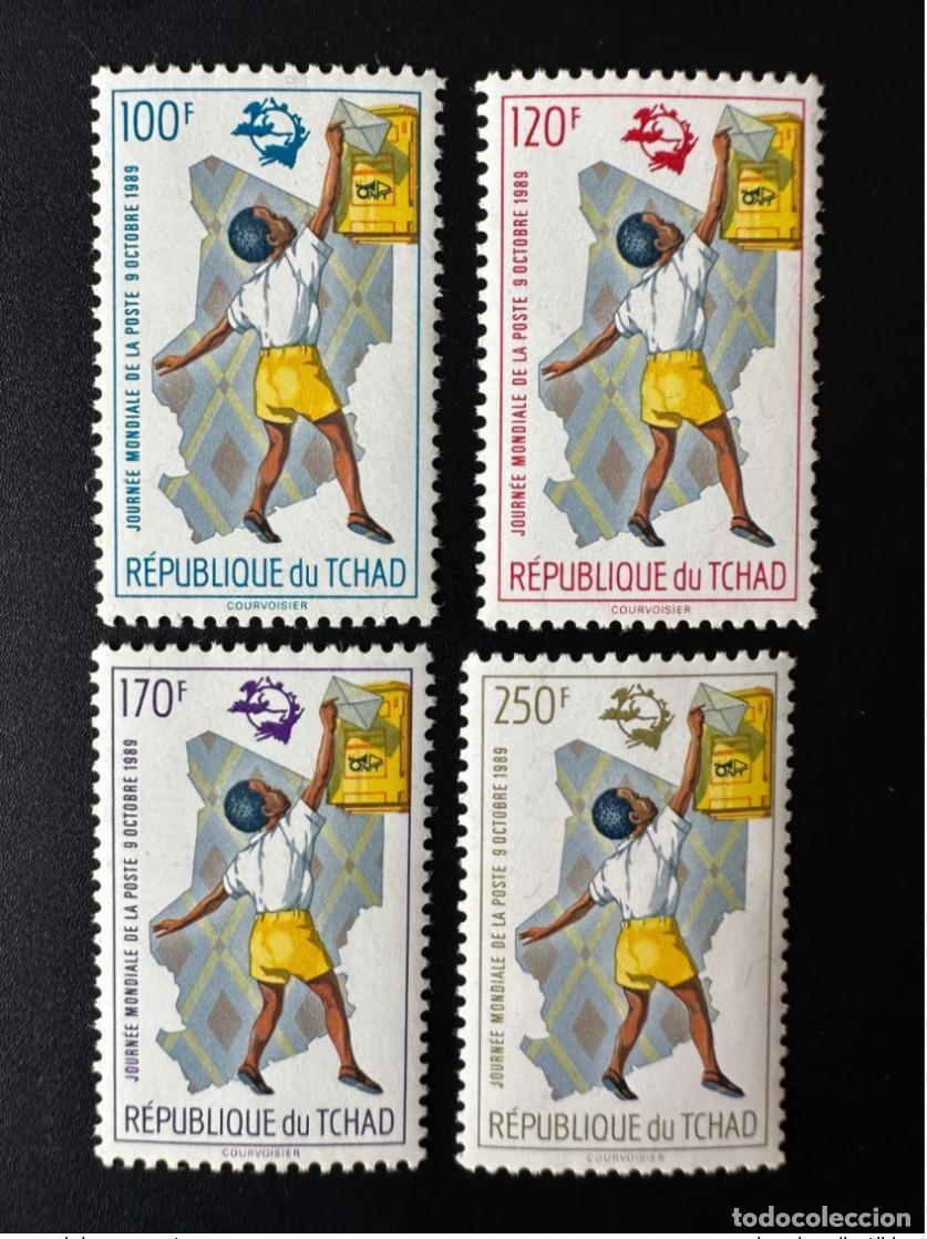 Sellos: Chad 1989 Mi. 1182 - 1185 D&iacute;a Mundial del Correo 9 de octubre