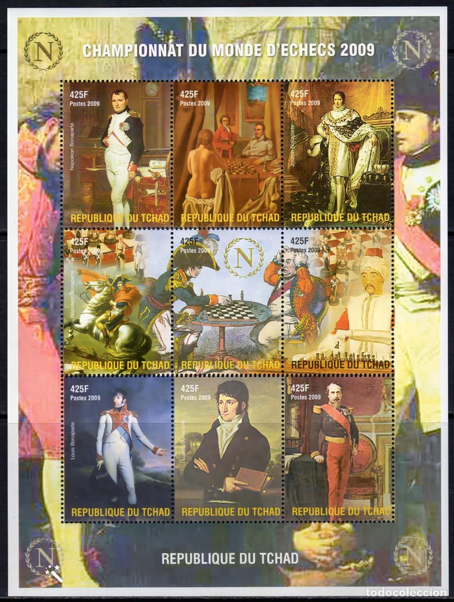 Sellos: TCHAD CHAD 2009 SHEET MNH NAPOLEON BONAPARTE CHESS AJEDREZ SCHACH XADREZ ECHECS SCACCHI