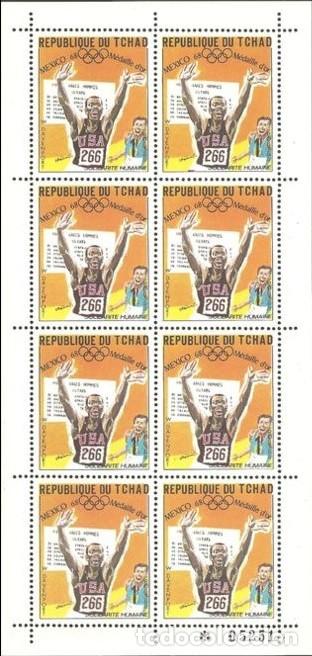 Sellos: CHAD TCHAD 1969 SHEET MNH JUEGOS OLIMPICOS DE MEXICO 68 JEUX OLYMPIQUES OLYMPIC GAMES DEPORTES SPORT