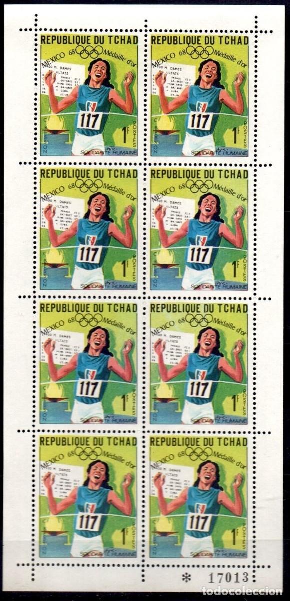 Sellos: CHAD TCHAD 1969 SHEET MNH JUEGOS OLIMPICOS DE MEXICO 68 JEUX OLYMPIQUES OLYMPIC GAMES DEPORTES SPORT