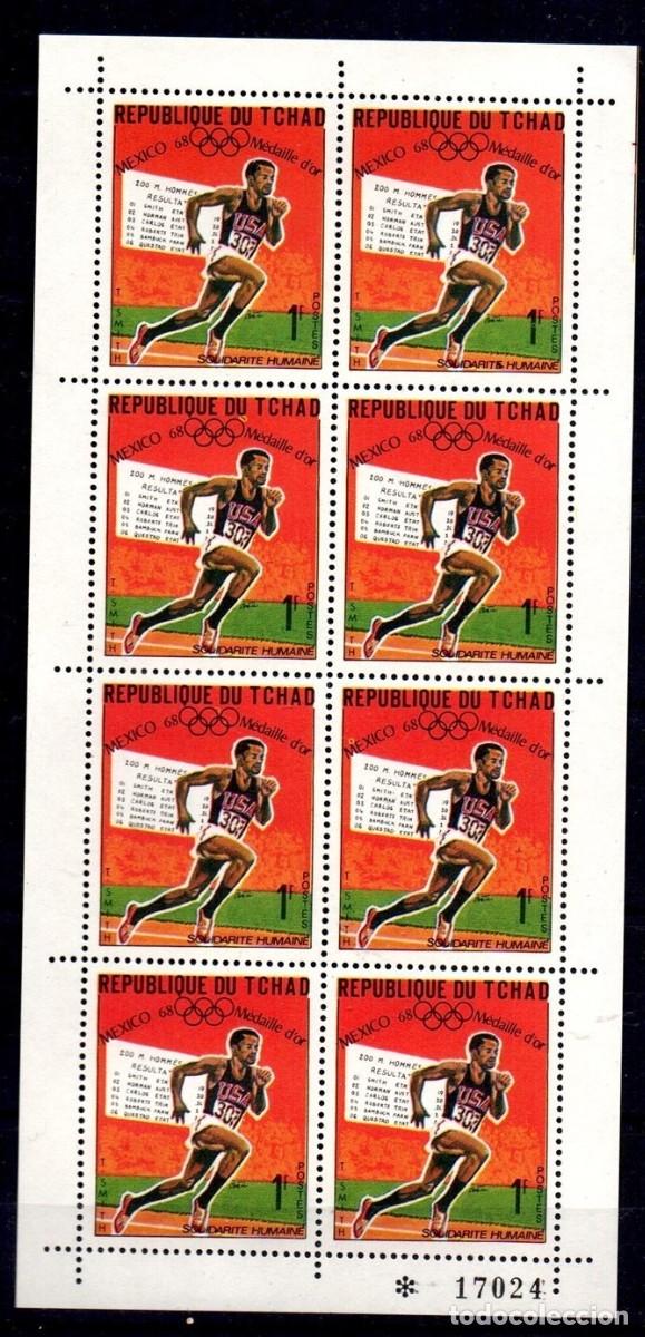 Sellos: CHAD TCHAD 1969 SHEET MNH JUEGOS OLIMPICOS DE MEXICO 68 JEUX OLYMPIQUES OLYMPIC GAMES DEPORTES SPORT