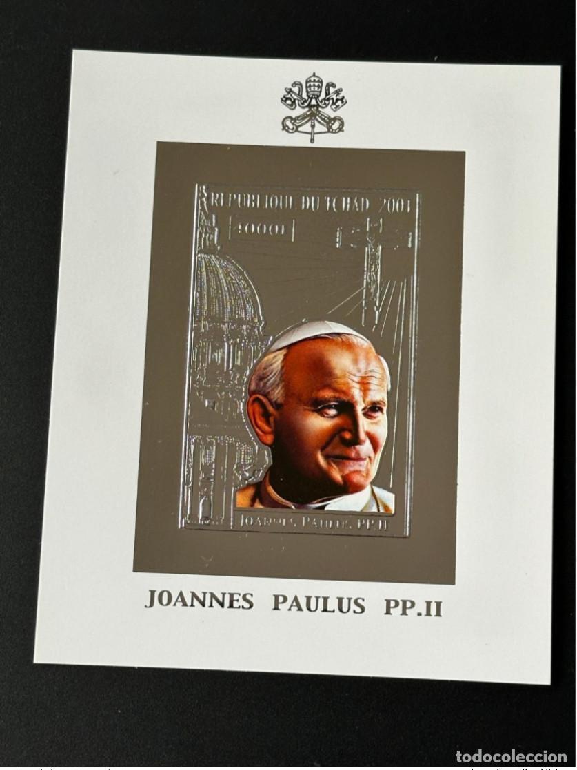 Sellos: Chad 2001 Mi. Bl. 319 a.C. Emperador Silver Papa Juan Pablo II Johannes Paul