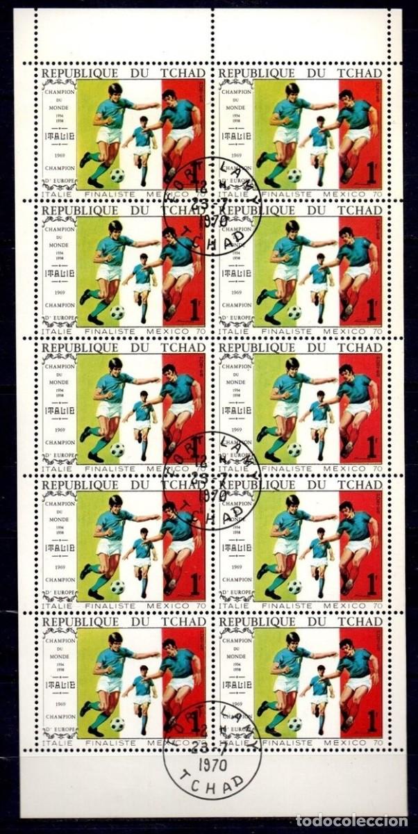 Sellos: TCHAD CHAD 1970 SHEET USED MNH FUTBOL MUNDIAL MEXICO WORLD CUP FOOTBALL FUSSBALL SOCCER DEPORTES