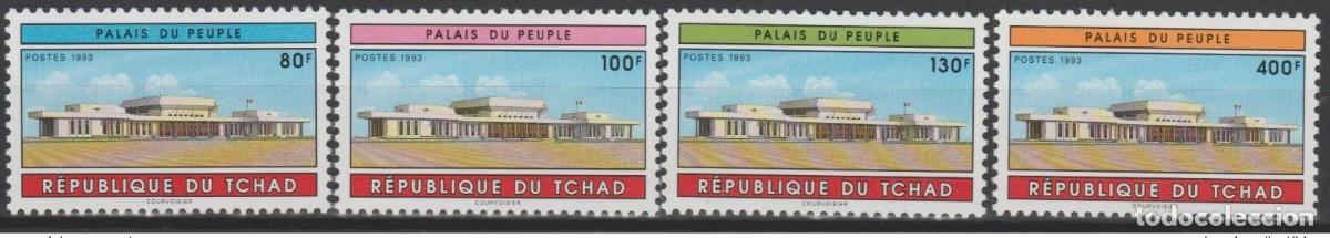 Sellos: Chad Tschad 1993 Mi. 1227 - 1230 Palais du Peuple Architecture Architektur